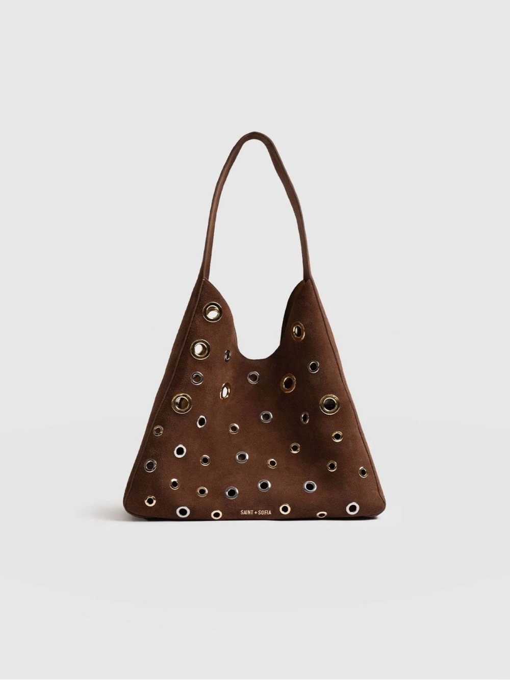 Saint + Sofia Brown Suede Allana Eyelet Bag with dust bag (wore just once) - Picture 7 of 8
